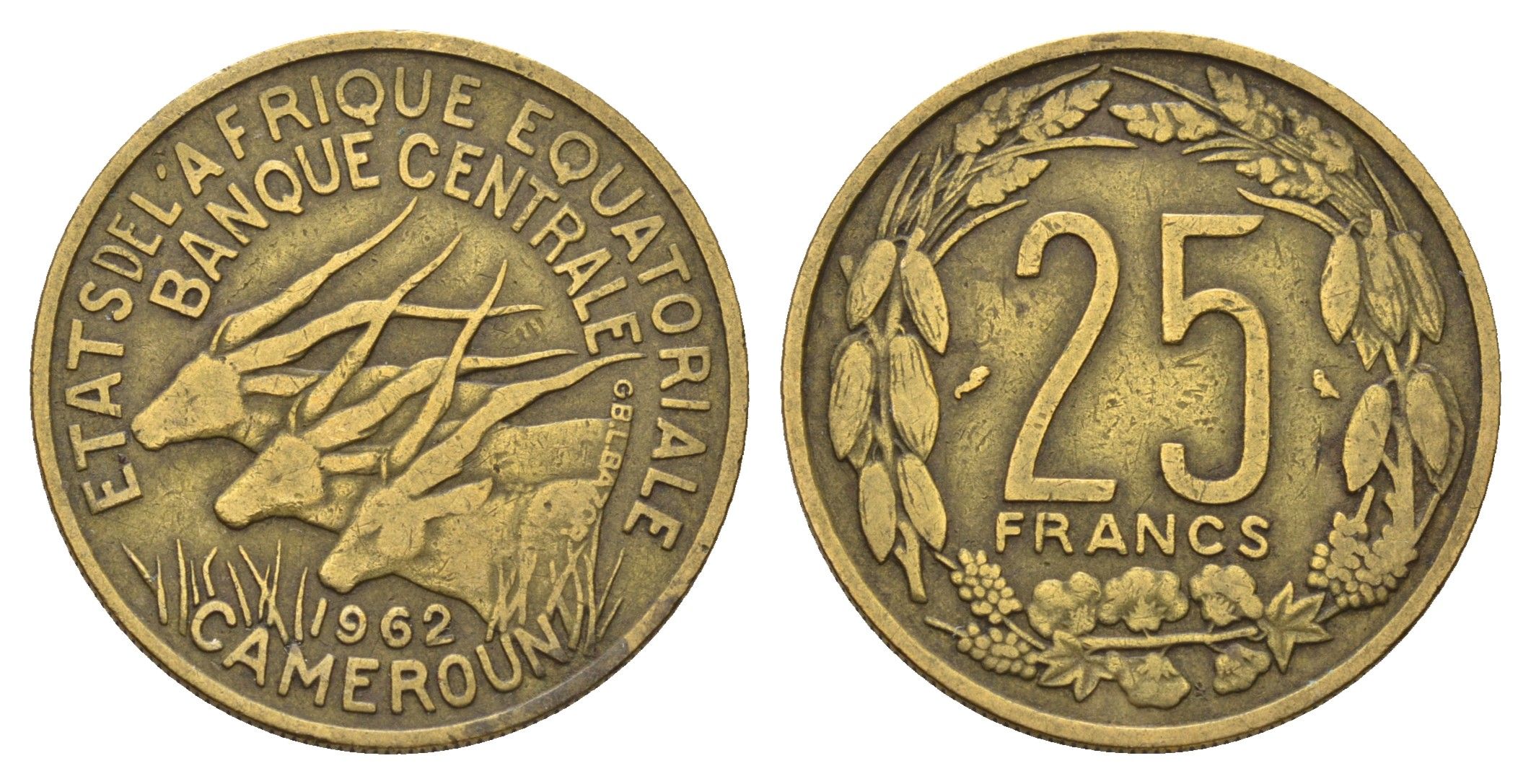 Камерун, Экваториальная Африка 25 франков 1962 год-тип KM 4 медь алюминий 4678-1044