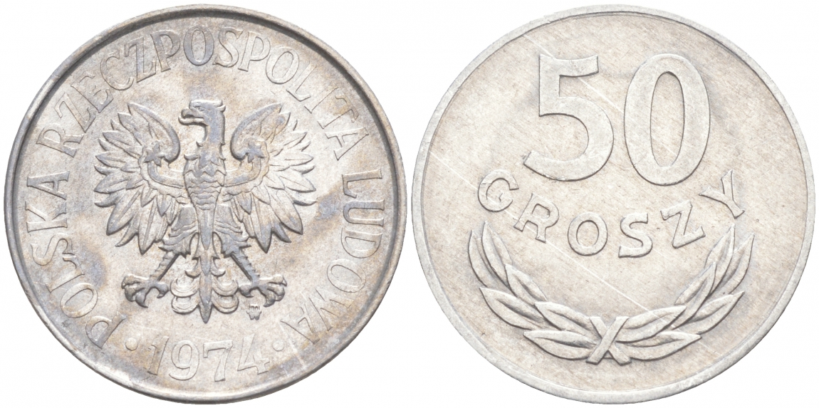 ПОЛЬША 50 ГРОШЕЙ 1974 MW KM 48.1 алюминий 68-346