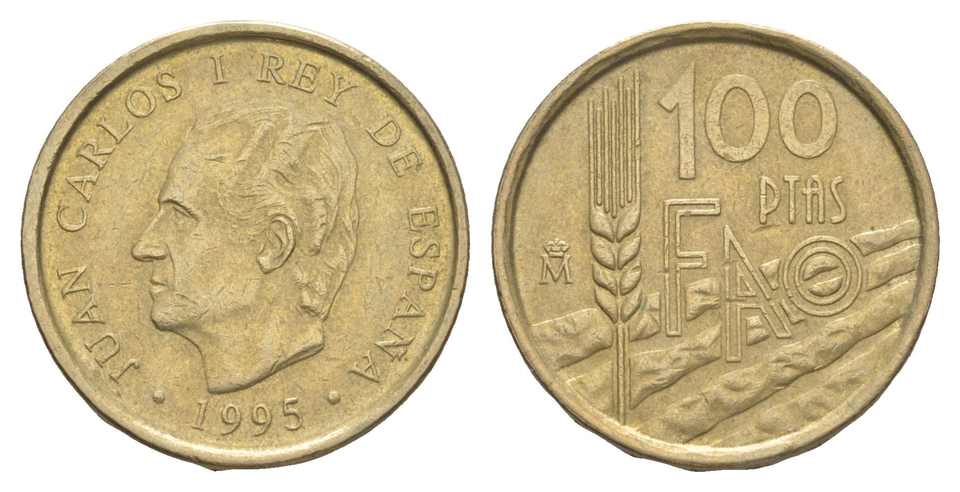 Испания 100 песет 1995 ФАО KM 950 алюминиевая бронза 4622-1042