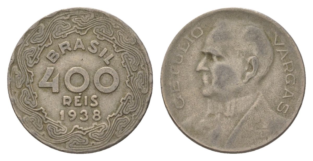 Бразилия 400 реалов 1938 Жетулиу Дорнелис Варгас KM 547 медно-никель 4625-913