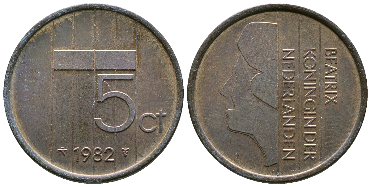 Нидерланды 5 центов 1982 Беатрикс (1980-2013) KM 202 бронза 4175-754