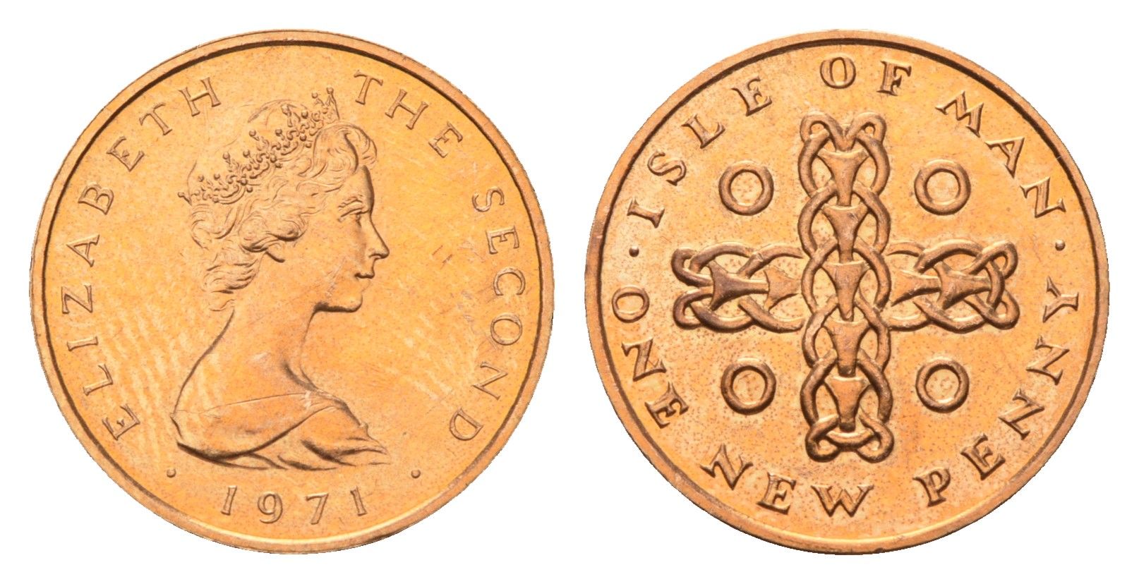 Остров Мэн 1 новый пенни 1971 Елизавета II (1952-2022) KM 20 бронза PROOF 4127-813