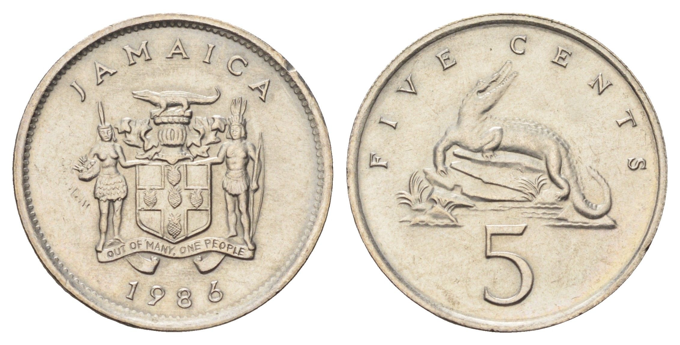 Ямайка 5 центов 1986 KM 46 медно-никель UNC 4669-254