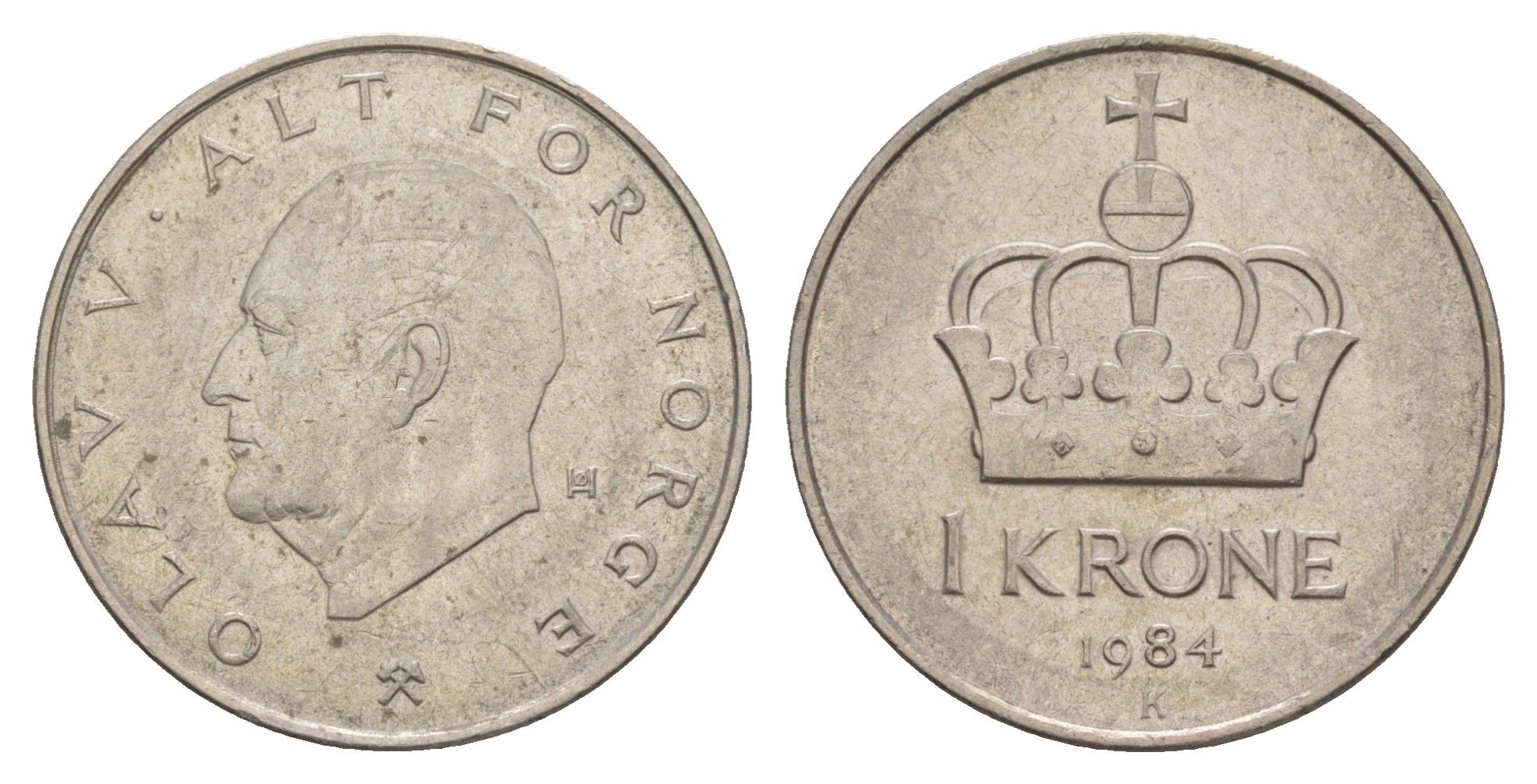 Норвегия 1 крона 1984 Улаф V (1957-1991) KM 419 медно-никель aUNC 4635-722