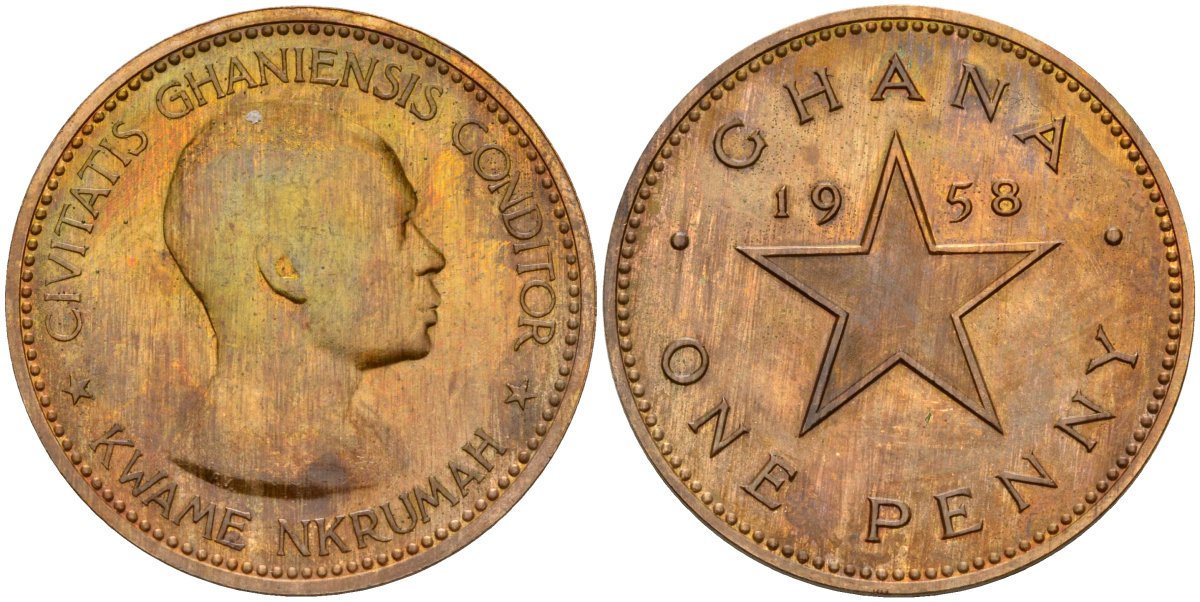 Гана 1 пенни 1958 KM 2 бронза PROOF 3711-315