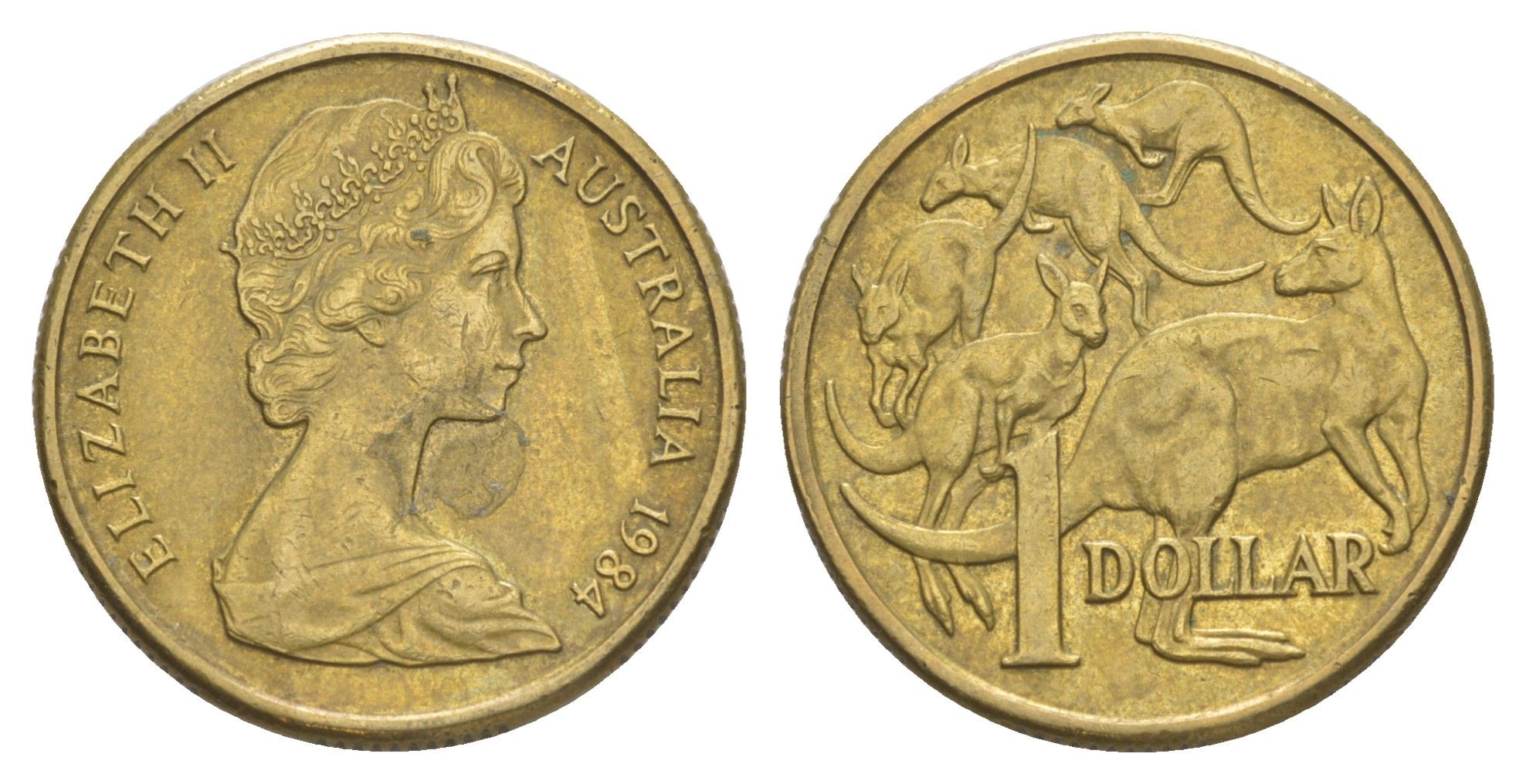 Австралия 1 доллар 1984 Елизавета II (1952-2022), кенгуру KM 77 алюминиевая бронза 4364-2617