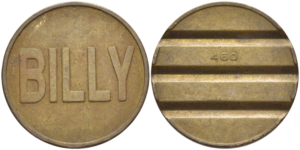 ЕВРОПА ПЛАТЕЖНЫЙ ЖЕТОН ND BILLY, ДИАМЕТР 24 мм. желтый металл 31-813