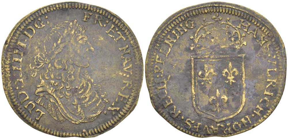 ФРАНЦИЯ ЖЕТОН ND ЛЮДОВИК XIIII (1643-1715) латунь 210-114