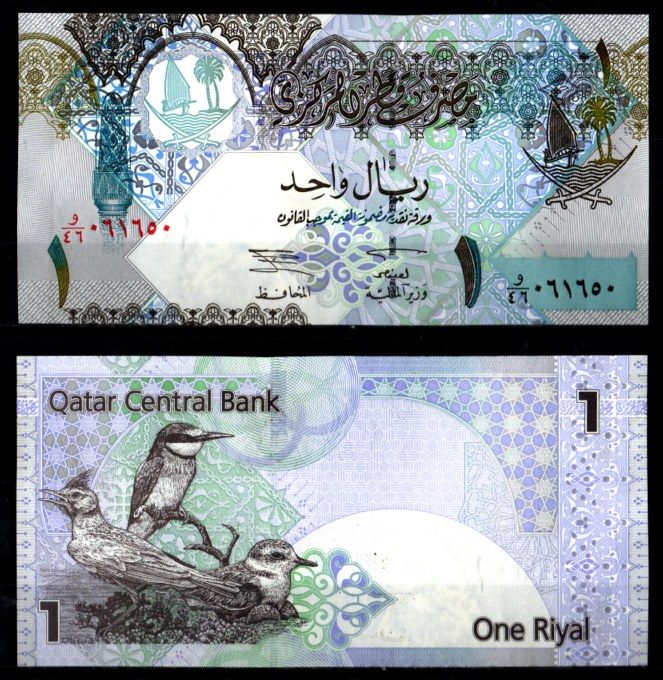Катар 1 риал ND (2003) Pick 20 бумага UNC (пресс) 8612-43-2-1