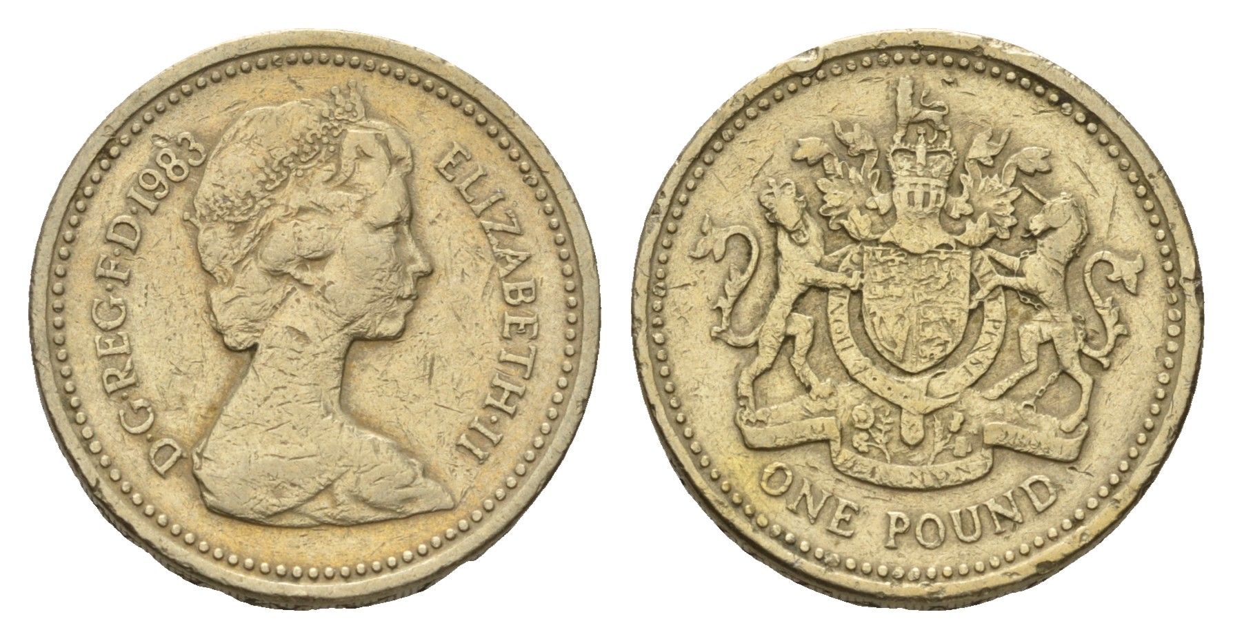 Великобритания 1 фунт 1983 Елизавета II (1952-2022) KM 933, Spink 4221 никель латунь 186-515