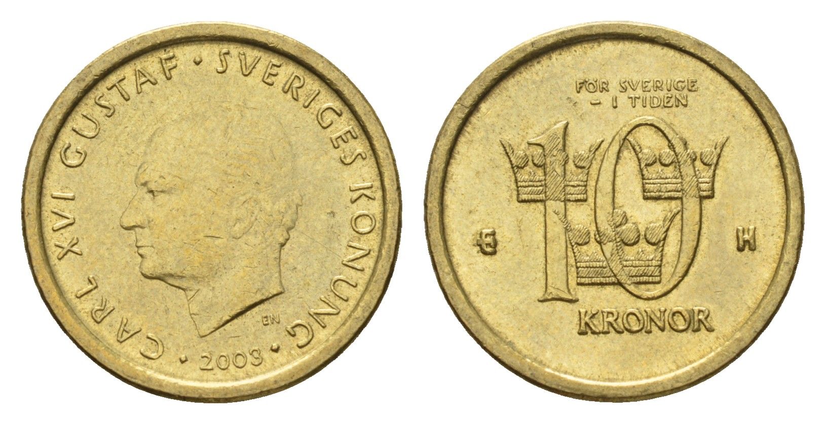 Швеция 10 крон 2003 Карл XVI Густав (1973-) KM 895 нордик 4642-625