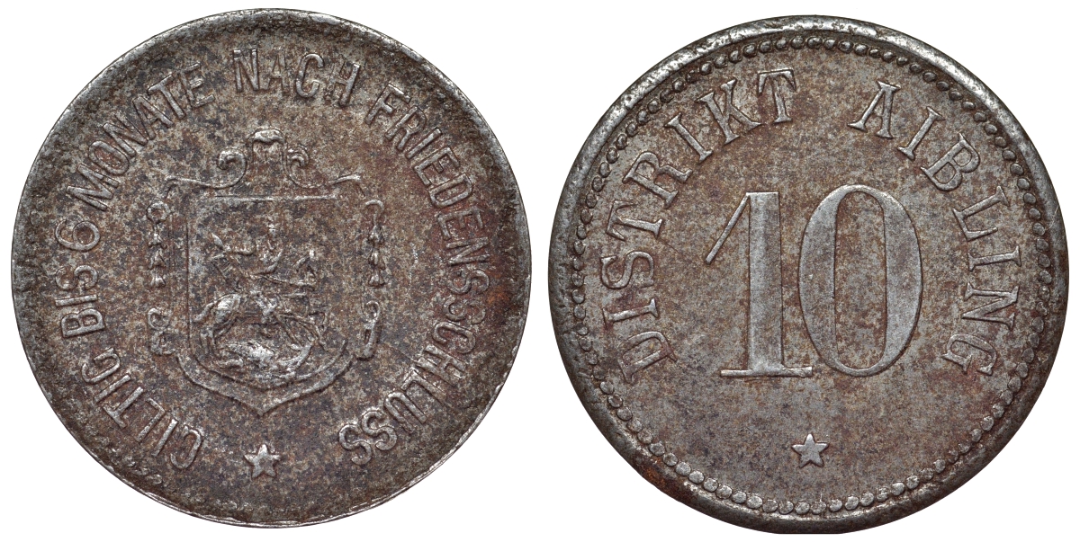 Германия, округ Айблинг 10 пфеннигов ND Бавария, нотгельд Funck 7.2 железо 4119-952
