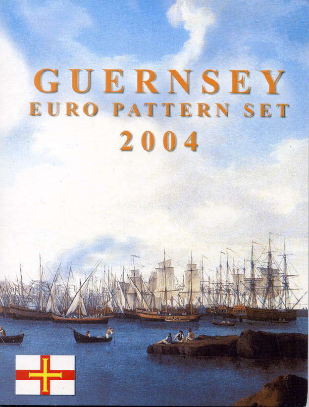 Гернси набор из 8 монет 2004 европробники, в оригинальном картонном буклете, тираж 10000 экз. 5-6-3-13