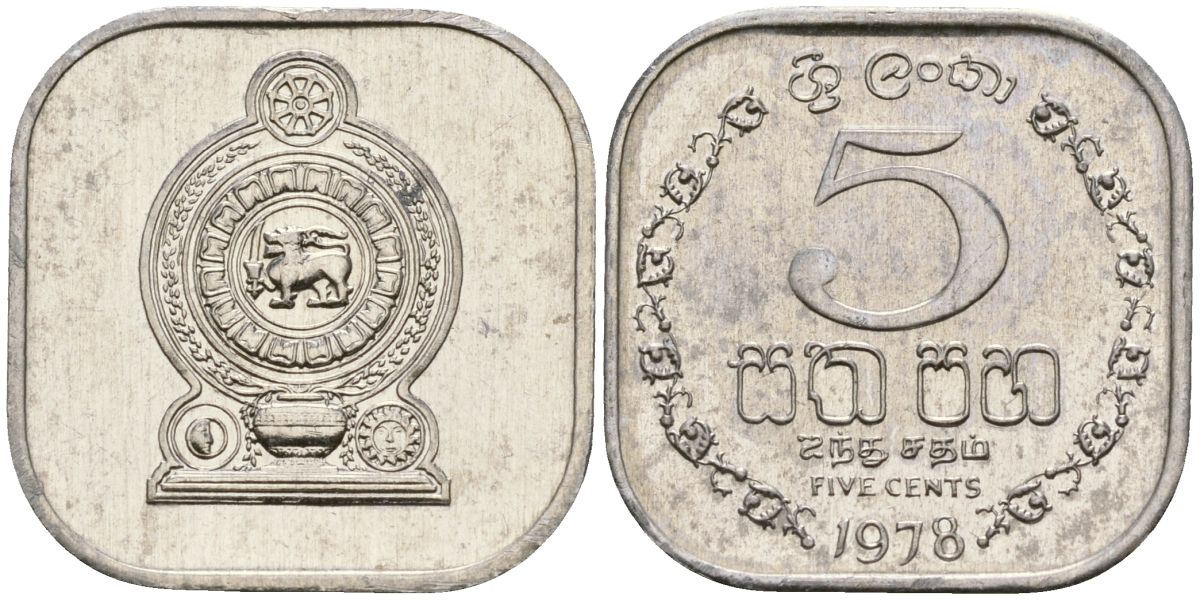 Шри-Ланка 5 центов 1978 KM 139a алюминий 4136-727