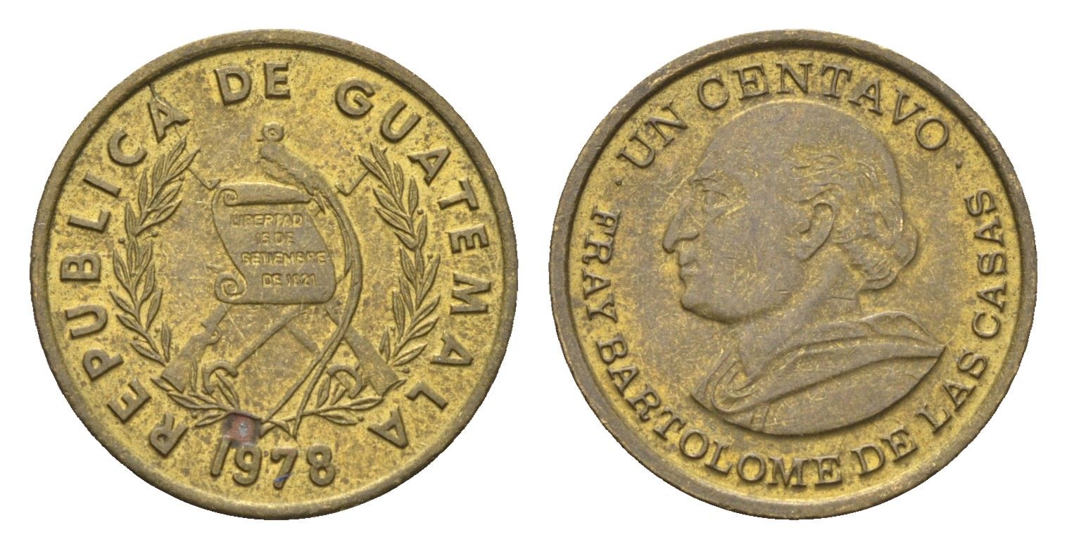 Гватемала 1 сентаво 1978 KM 275 латунь 4664-721