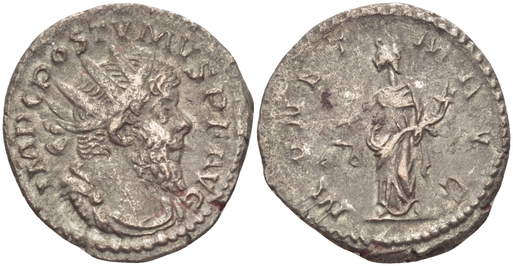 Римская Империя (императоры в Галлии) антониниан 260 - 269 Постум. IMP C POSTVMVS P F AVG / MONETA AVG, Монета с весами и рогом Изобилия, Колония Агриппины, Good Very fine RIC 315 биллон 1073-12-96