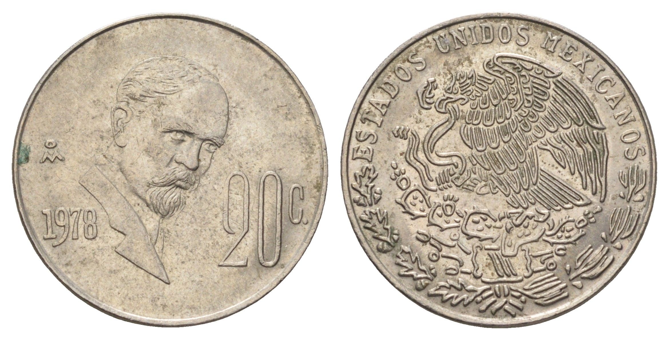 Мексика 20 сентаво 1978 Мо, Игнасио Мадеро KM 442 медно-никель 4580-1151