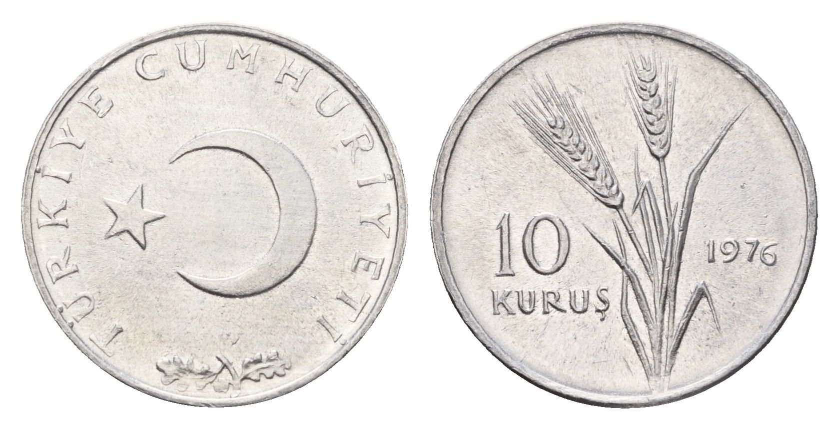 Турция 10 курушей 1976 KM 891a алюминий UNC 45-1245