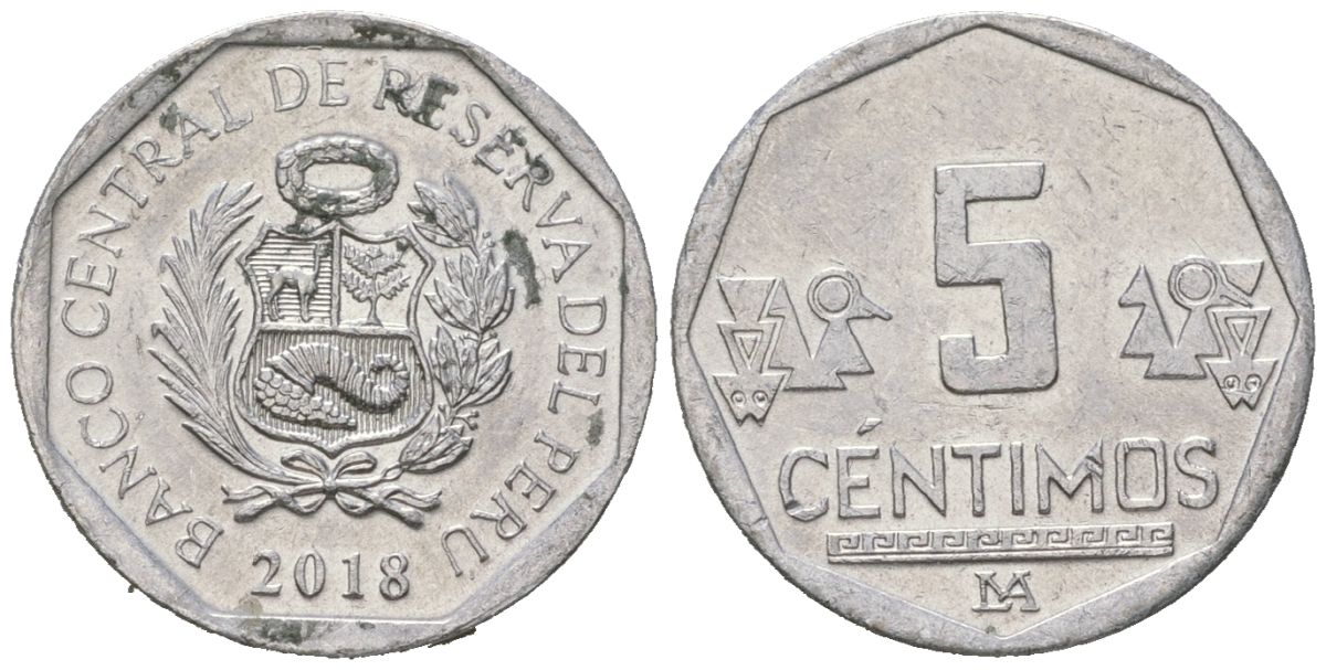 Перу 5 сентимо 2018 LIMA KM 304.4a алюминий UNC 4618-325