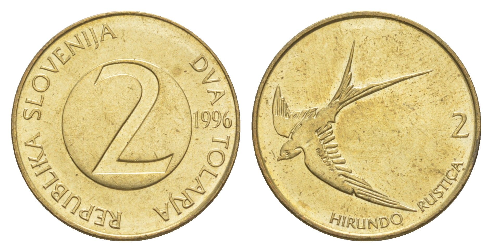 Словения 2 толара 1996 KM 5 латунь UNC 4566-1242