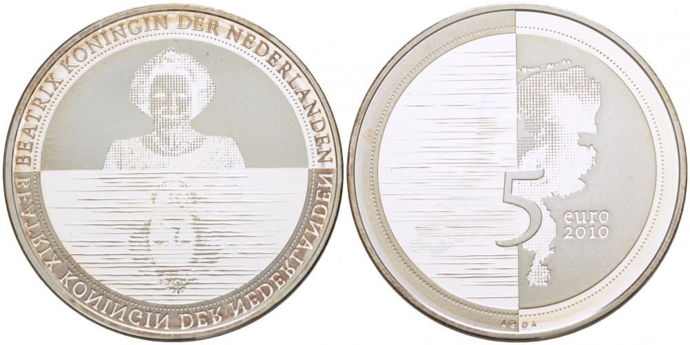 Нидерланды 5 евро 2010 Ватерланд KM 296 серебро  PROOF   05-099-34
