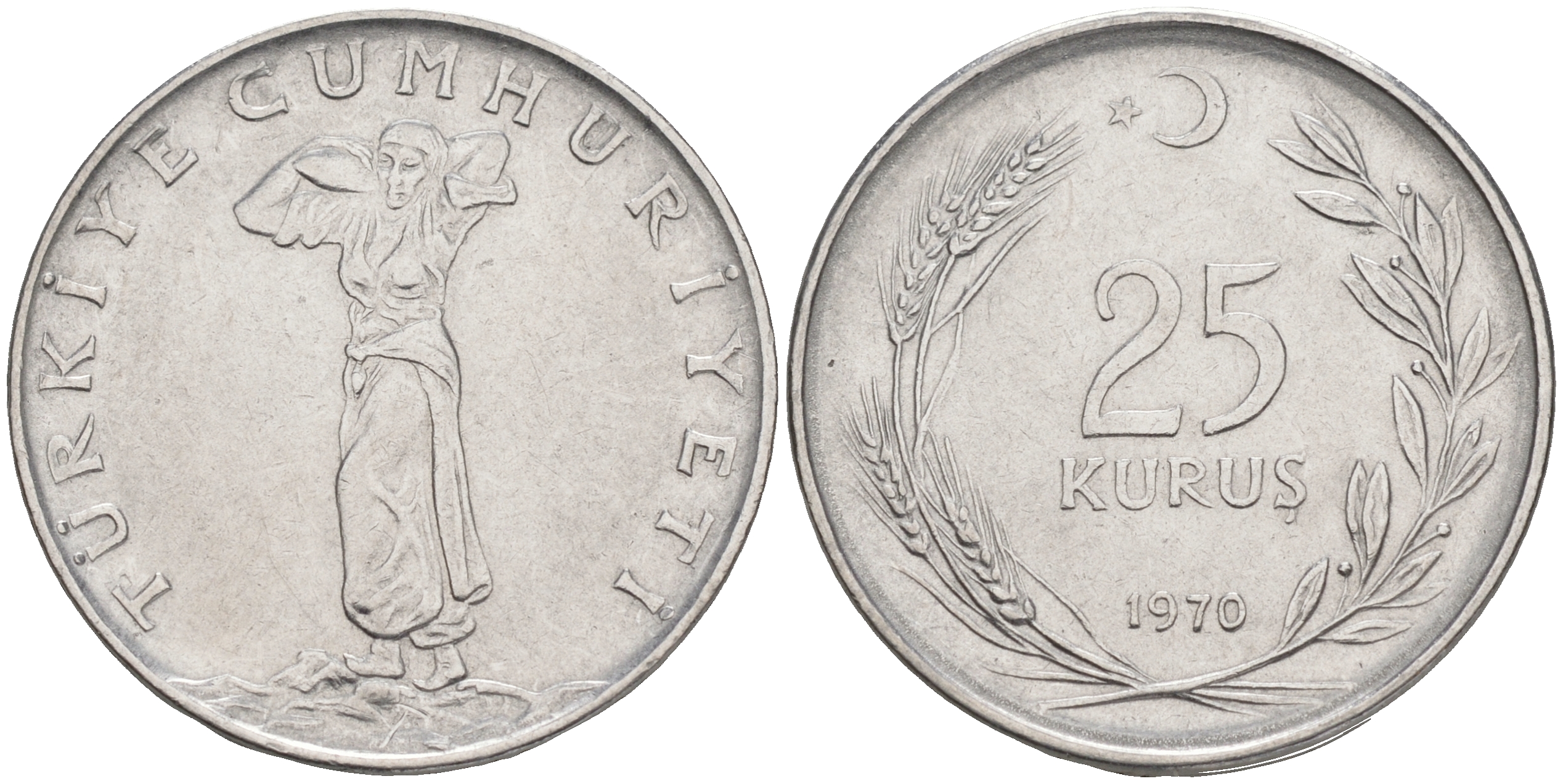 ТУРЦИЯ 25 КУРУШЕЙ 1970 KM 892.3 сталь 4561-647