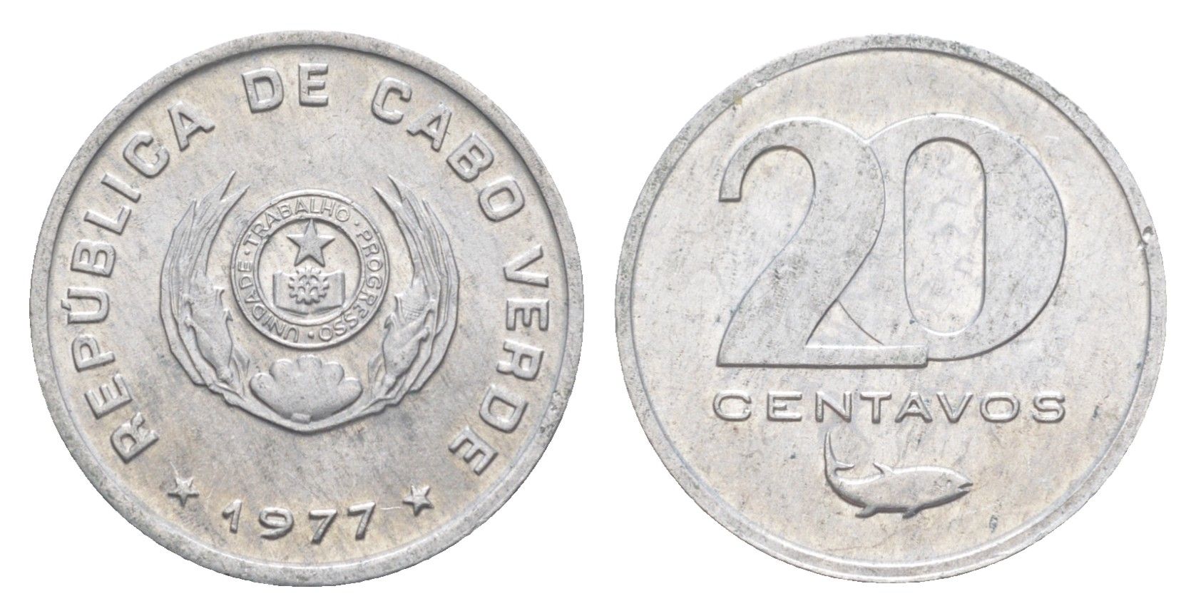 Кабо-Верде 20 сентаво 1977 KM 15 алюминий UNC 4651-846