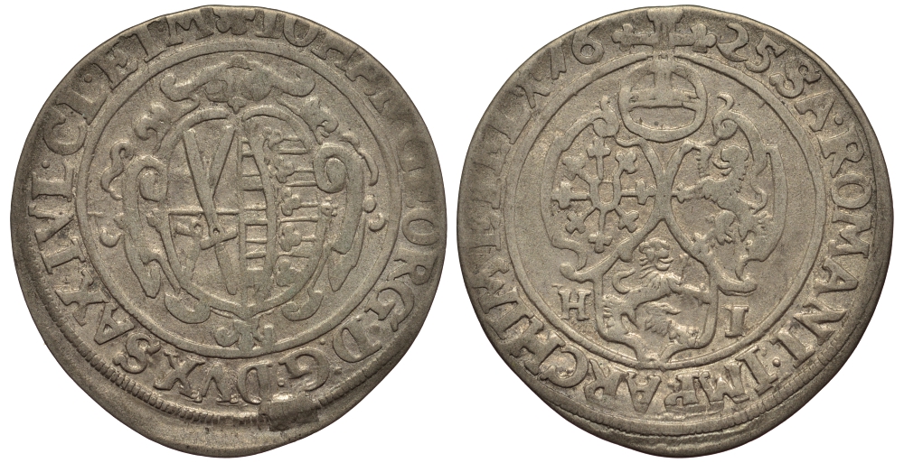 Саксония 1/24 талера 1625 H.I. Иоганн Георг I (1615-1656) KM 71 серебро 00-00