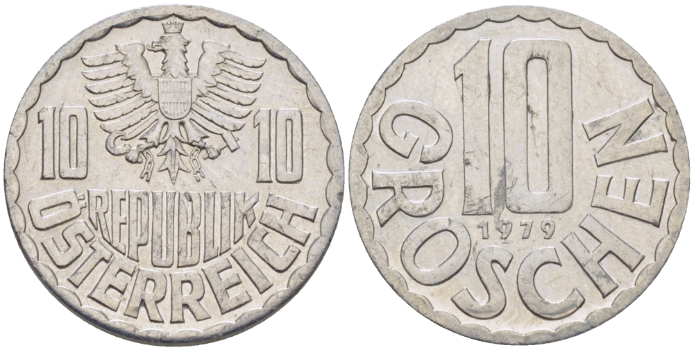 Австрия 10 грошей 1979 KM 2878 алюминий 66-417