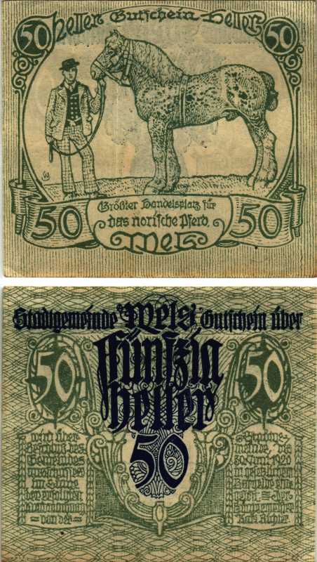 МЕЛС 50 ГЕЛЛЕРОВ 1920 НОТГЕЛЬД, 30 ИЮНЯ 1920, ШВЕЙЦАРИЯ бумага 7205-31-2-2