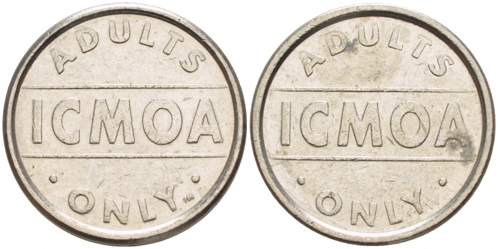 ЕВРОПА ЖЕТОН ND ADULTS ICMOA ONLY, ТОЛЬКО ДЛЯ ВЗРОСЛЫХ белый металл 4544-946