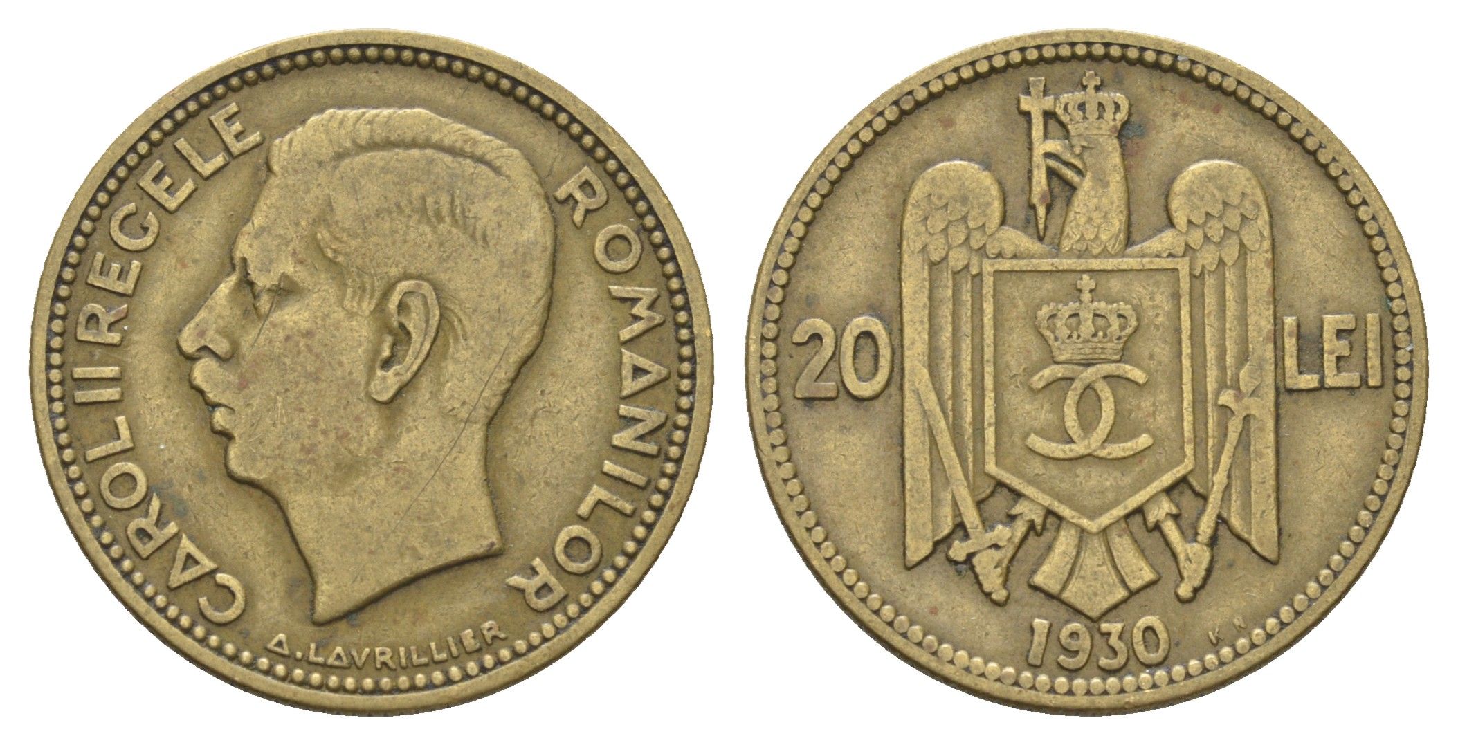 Румыния 20 лей (леев) 1930 KM 51 никель латунь 4660-921