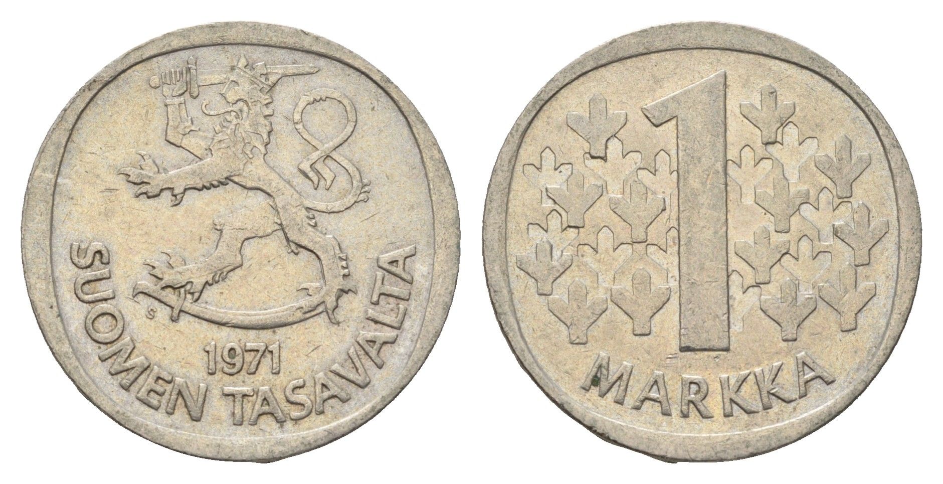 Финляндия 1 марка 1971 KM 49a медно-никель 4637-216