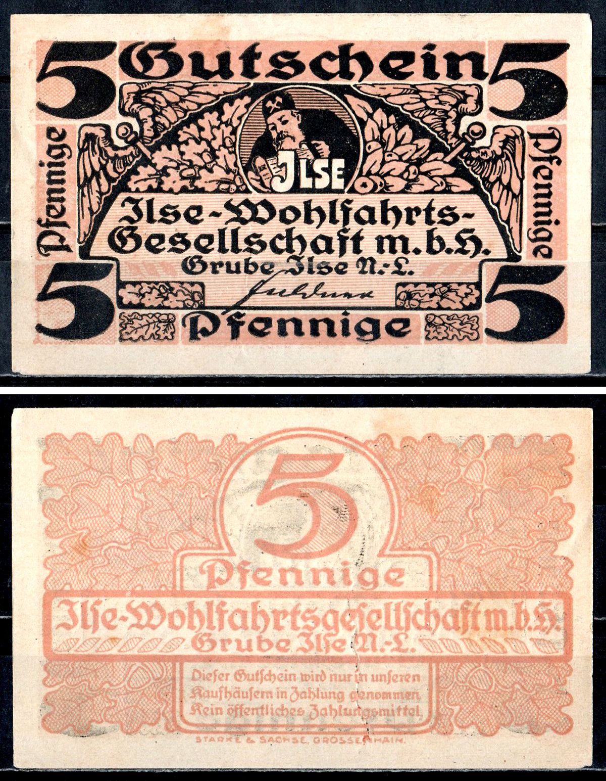 Бюкген (Пруссия, Бранденбург) 5 пфеннигов ND Общество благосостояния Ильзы (Ilse) 7556-71-1-3