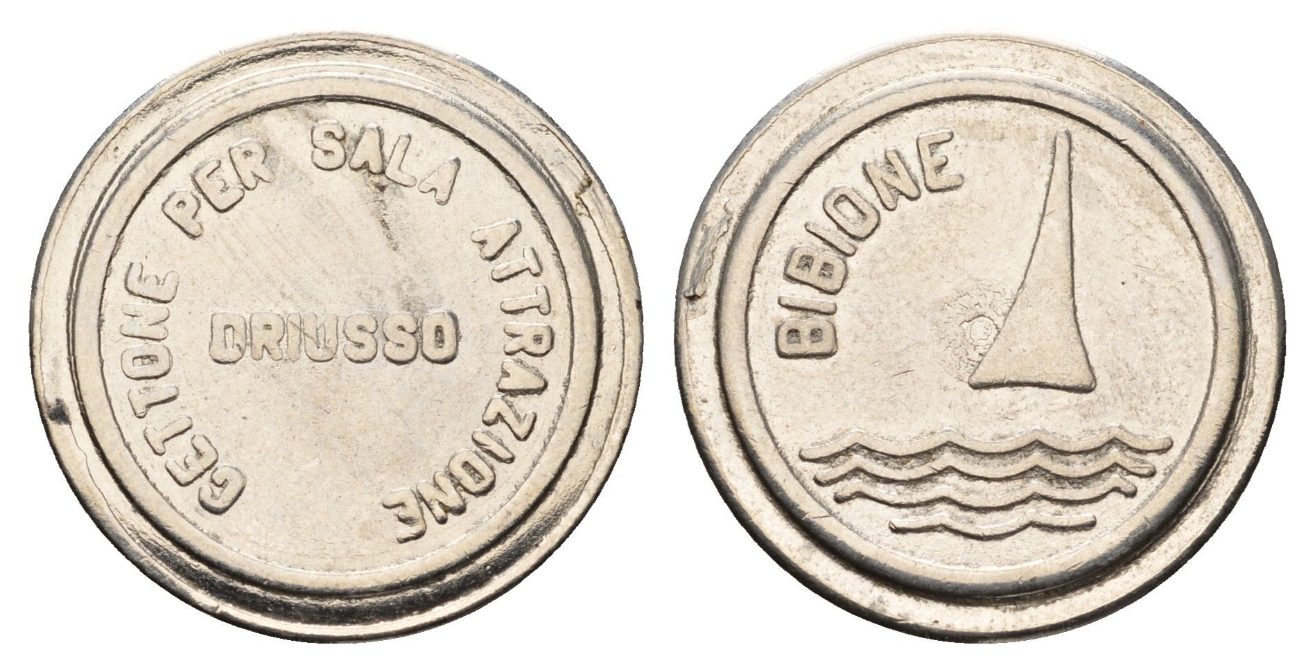 Италия, Бибионе жетон для прохода на пляж диаметр 24 мм, вес 5,4 гр нержавеющая сталь 4670-811