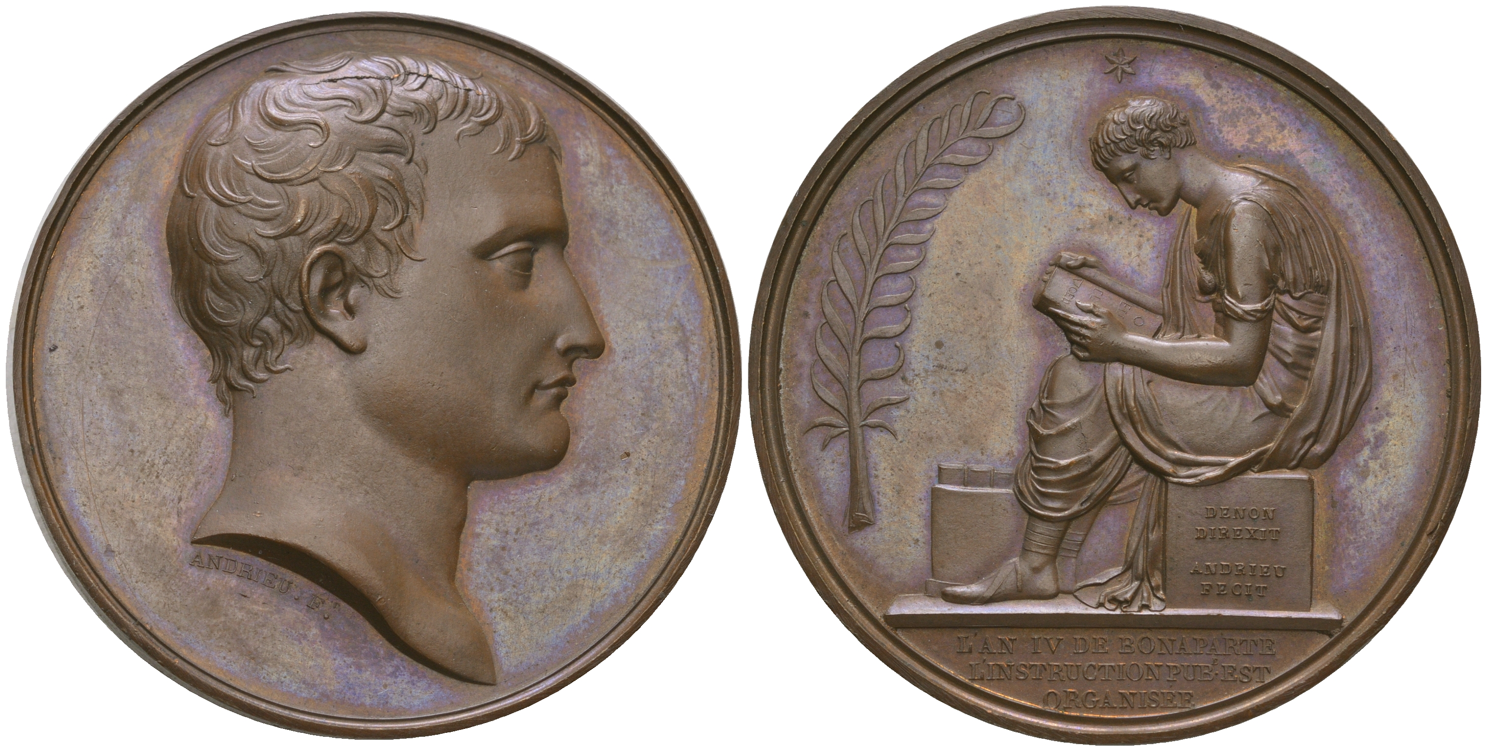 Набор бронзовых французских медалей и медальонов 1810 года. Оригинальный комплект. 0-0-00