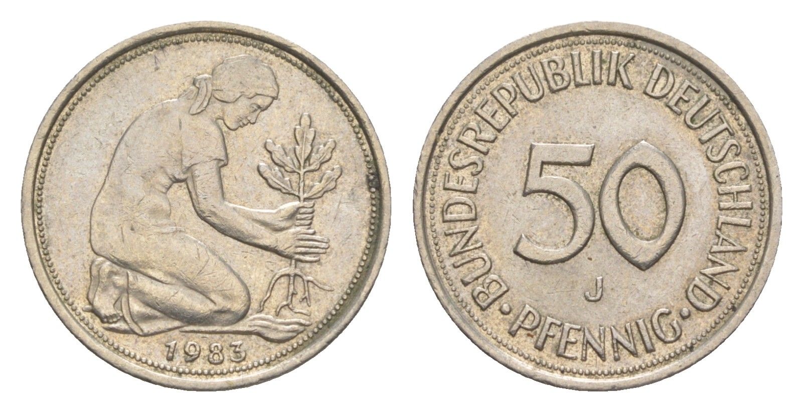 ФРГ 50 пфеннигов 1983 J KM 109.2, J. 384a медно-никель 4632-728