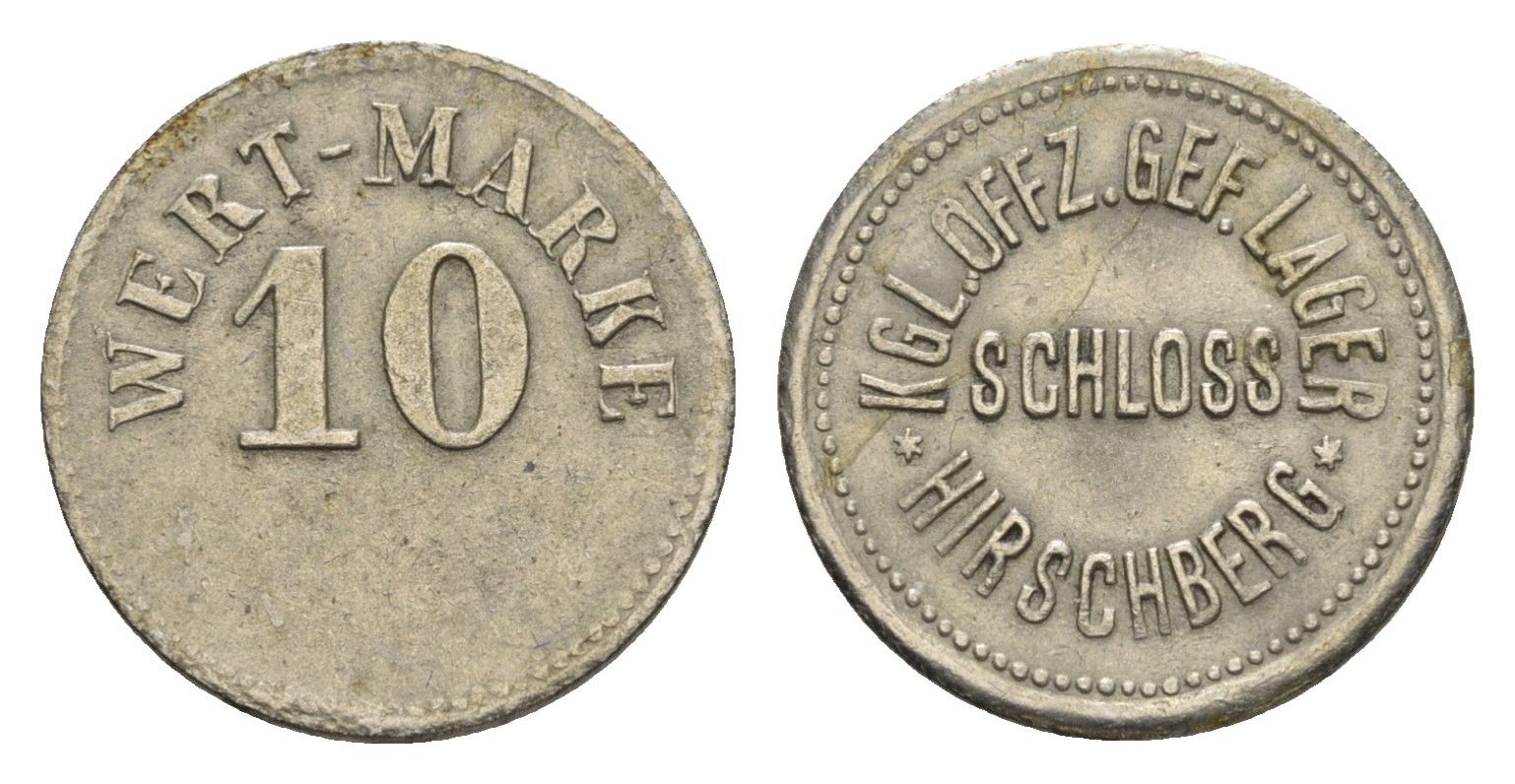 Хиршберг 10 пфеннигов ND Лагерь для военнопленных офицеров Men05 11627.2, Men18 14554.2 железо 1531-933