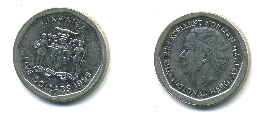 ЯМАЙКА 5 ДОЛЛАРОВ 1995 KM 163 сталь 4364-1045