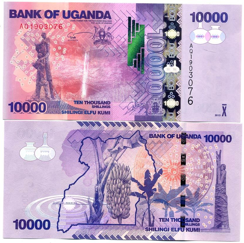 Уганда 10000 шиллингов 2013 бананы Pick 52 c бумага UNC (пресс) 448-140-3