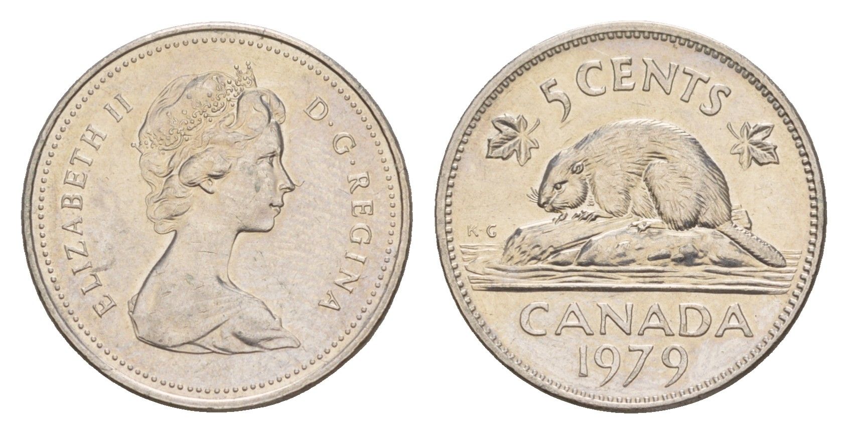 Канада 5 центов 1979 Елизавета II (1952-2022), бобр KM 60.2 никель 4651-761