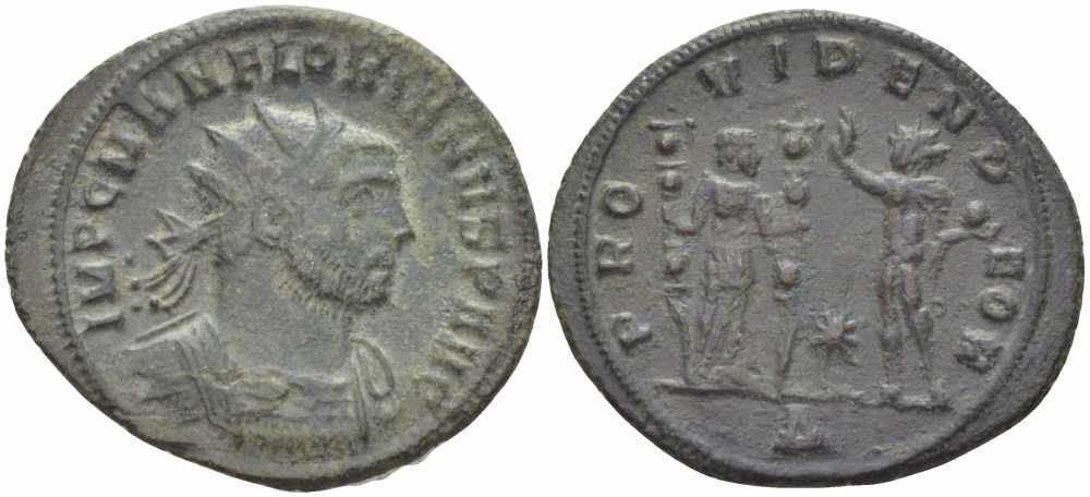 Римская Империя аврелианиан 276 Флориан PROVIDEN DEOR Сердика Good Very fine LV 2933 бронза 1073-17-42