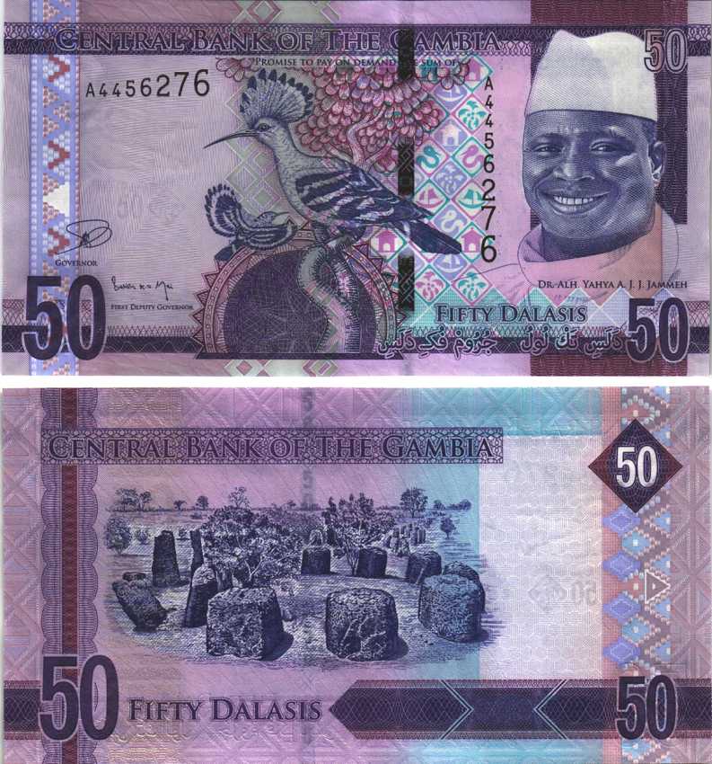 Гамбия 50 даласи 2015 Яйя Джамме, сад камней Pick NEW бумага UNC (пресс) 448-7-3