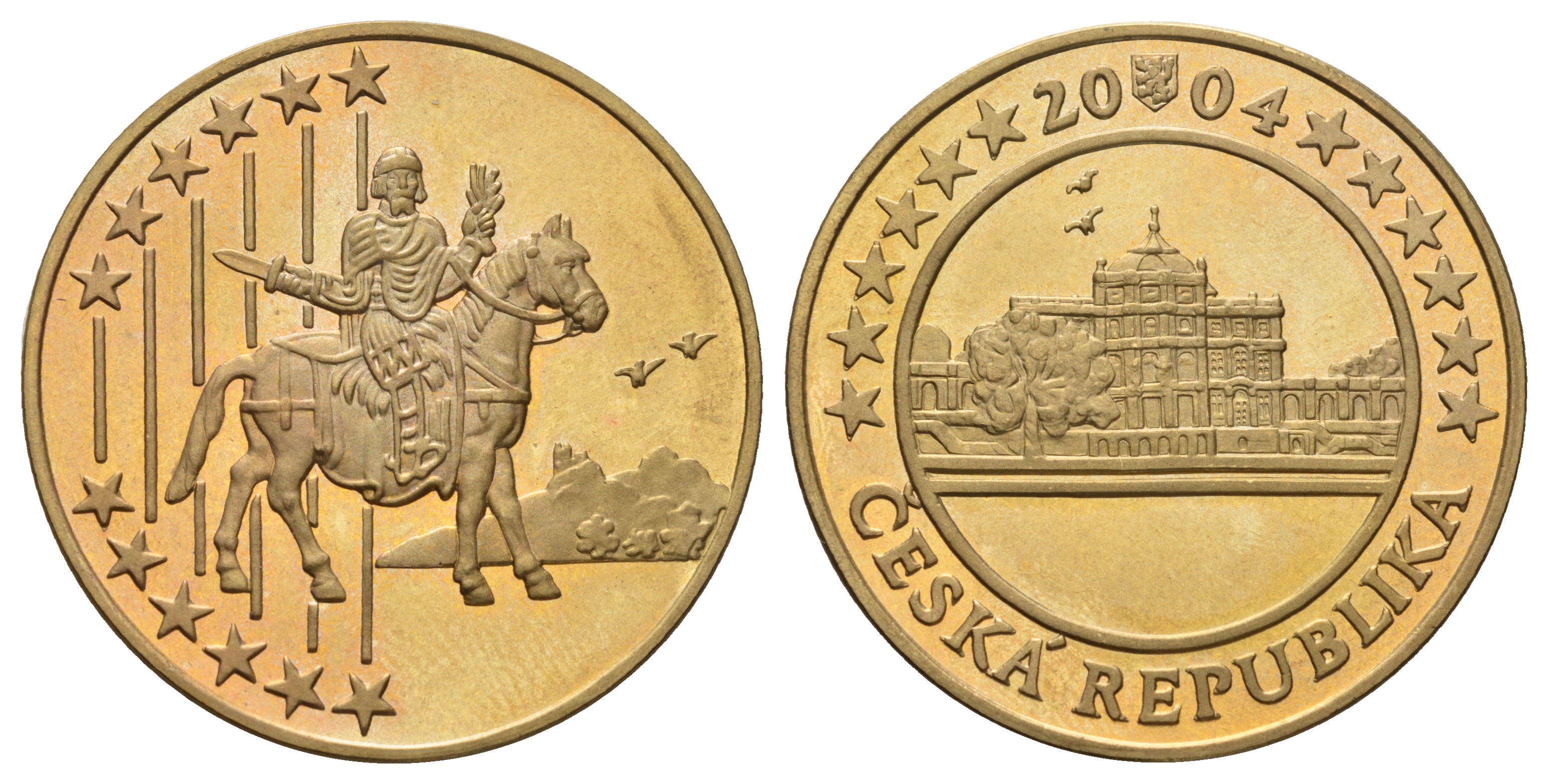 Чехия 5 евро 2004 PROBA, пробник  латунь  UNC  1066-6-35