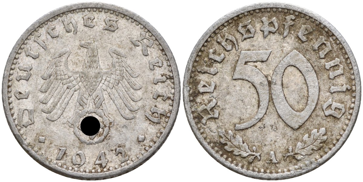 Германия 50 рейхспфеннигов 1942 A KM 96 алюминий 4151-1244