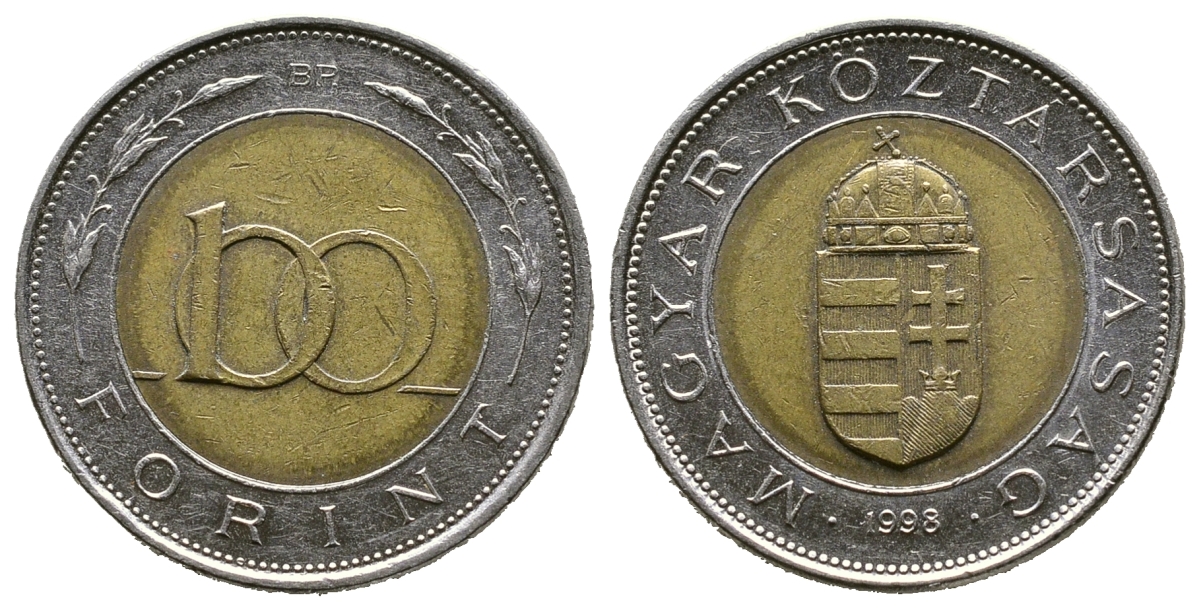 ВЕНГРИЯ 100 ФОРИНТОВ 1998 KM 721 биметалл 3334-254