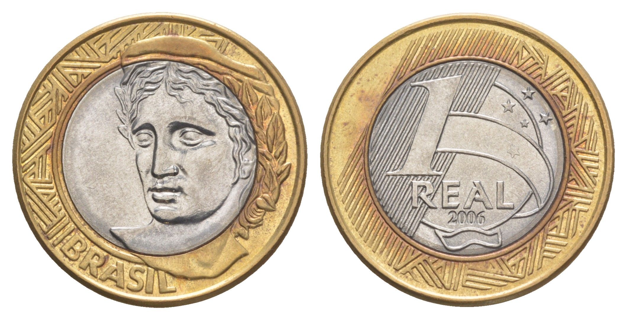 Бразилия 1 реал 2006 KM 652a биметалл UNC 4646-117