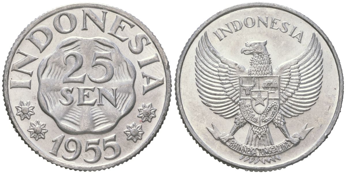Индонезия 25 сенов 1955 KM 11 алюминий aUNC 4119-131
