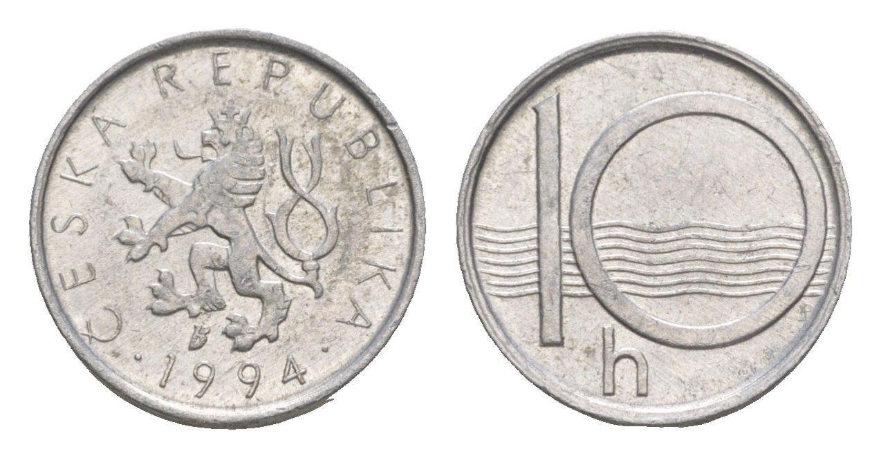 Чехия 10 геллеров 1994 KM 6 алюминий 4392-166