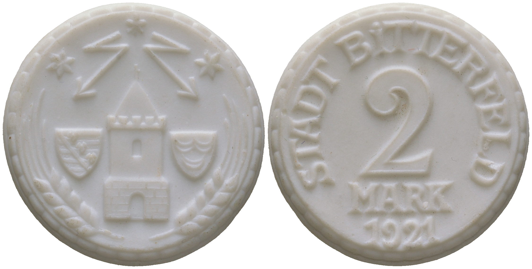 Биттерфельд 2 марки 1921  Men05 2923.4 фарфор    1085-10-21